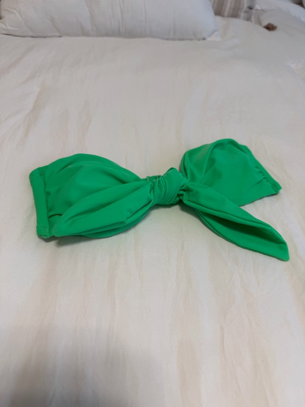 aerie Lime Green Knot Front Bandeau Bikini Top
